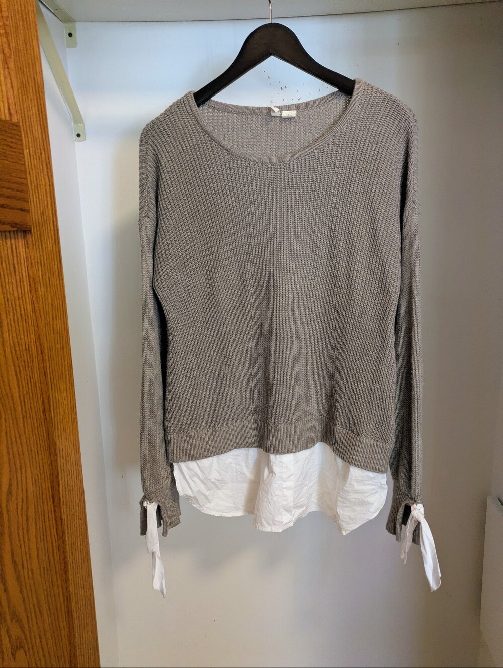 Anthropologie MOTH layered waffle knit shirt tail tunic sweater size M